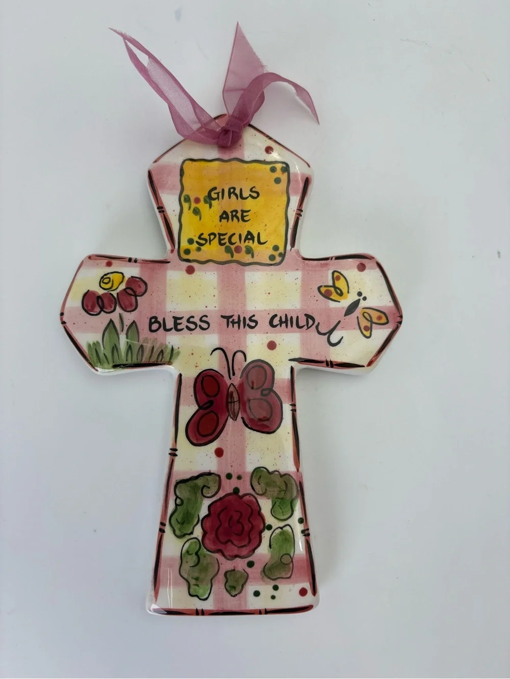 Sweet “Girls Are Special”  Sentiment Cross with “Bless This Child”